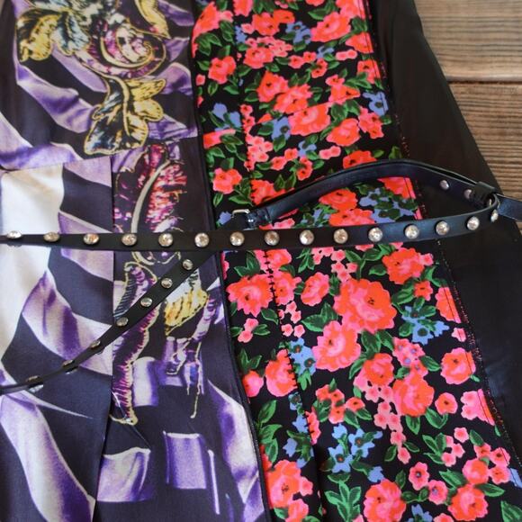 Vintage Marc Jacobs Runway Photographic Stripe Midi Dress 4 Y2K Floral Leopard - Picture 13 of 14